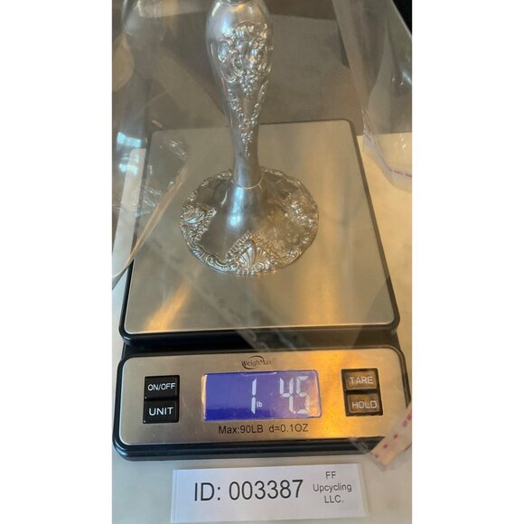 Vintage Godinger Ornate Silver-Plated Candle Holder Intricate Floral Details - Picture 12 of 12